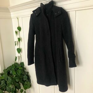 Hooded wool blend coat - Gray